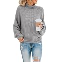 Saodimallsu Womens Turtleneck Oversized Sweaters Batwing Long Sleeve Pullover Loose Chunky Knit Jumper