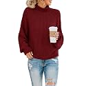 Saodimallsu Womens Turtleneck Oversized Sweaters Batwing Long Sleeve Pullover Loose Chunky Knit Jumper