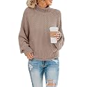 Saodimallsu Womens Turtleneck Oversized Sweaters Batwing Long Sleeve Pullover Loose Chunky Knit Jumper