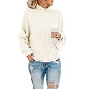 Saodimallsu Womens Turtleneck Oversized Sweaters Batwing Long Sleeve Pullover Loose Chunky Knit Jumper