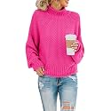 Saodimallsu Womens Turtleneck Oversized Sweaters Batwing Long Sleeve Pullover Loose Chunky Knit Jumper