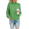 Saodimallsu Womens Turtleneck Oversized Sweaters Batwing Long Sleeve Pullover Loose Chunky Knit Jumper