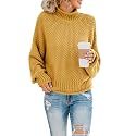 Saodimallsu Womens Turtleneck Oversized Sweaters Batwing Long Sleeve Pullover Loose Chunky Knit Jumper