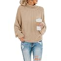 Saodimallsu Womens Turtleneck Oversized Sweaters Batwing Long Sleeve Pullover Loose Chunky Knit Jumper