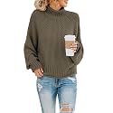 Saodimallsu Womens Turtleneck Oversized Sweaters Batwing Long Sleeve Pullover Loose Chunky Knit Jumper