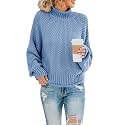 Saodimallsu Womens Turtleneck Oversized Sweaters Batwing Long Sleeve Pullover Loose Chunky Knit Jumper