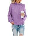 Saodimallsu Womens Turtleneck Oversized Sweaters Batwing Long Sleeve Pullover Loose Chunky Knit Jumper