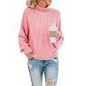 Saodimallsu Womens Turtleneck Oversized Sweaters Batwing Long Sleeve Pullover Loose Chunky Knit Jumper