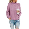 Saodimallsu Womens Turtleneck Oversized Sweaters Batwing Long Sleeve Pullover Loose Chunky Knit Jumper