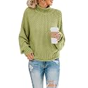 Saodimallsu Womens Turtleneck Oversized Sweaters Batwing Long Sleeve Pullover Loose Chunky Knit Jumper