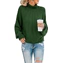 Saodimallsu Womens Turtleneck Oversized Sweaters Batwing Long Sleeve Pullover Loose Chunky Knit Jumper