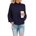 Saodimallsu Womens Turtleneck Oversized Sweaters Batwing Long Sleeve Pullover Loose Chunky Knit Jumper