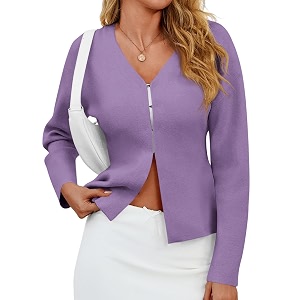 Saodimallsu Womens V Neck Sweater Blazer Peplum