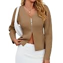 Saodimallsu Womens V Neck Sweater Blazer Peplum