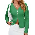 Saodimallsu Womens V Neck Sweater Blazer Peplum