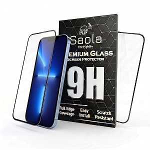 saola 9h clear tempered glass for apple iphone 13 pro pack of 1 with hassle-less installation kit full screen coverage 61 inch