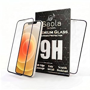 saola 9h clear tempered glass for apple iphone 12 pack of 2 with hassle-less installation kit full screen coverage 61 inch