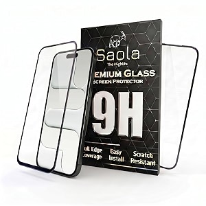 saola 9h clear tempered glass for apple iphone 17 air pack of 2 with hassle-less installation kit full screen coverage 65 inch