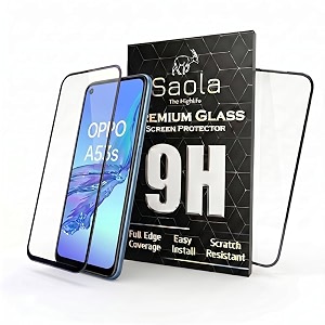 saola 9h clear tempered glass for oppo a53s pack of 2 with free installation kit full screen coverage - 652 inch