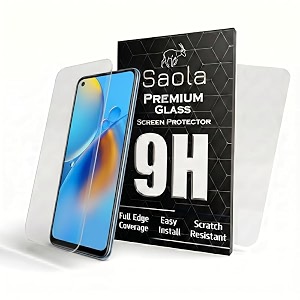 saola 9h clear tempered glass for oppo a74 pack of 2 with free installation kit full screen coverage - 643 inch