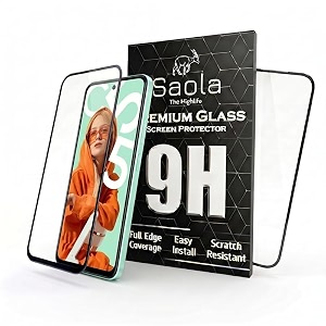 saola 9h clear tempered glass for realme c55 pack of 2 with free installation kit full screen coverage - 672 inch