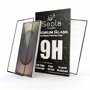 saola 9h clear tempered glass for samsung galaxy s25 ultra pack of 2 with hassle-less installation kit full screen coverage 69 inch
