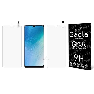 saola 9h clear tempered glass for vivo y19 pack of 2 with free installation kit full screen coverage - 653 inch