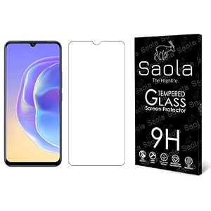 saola 9h clear tempered glass for vivo v21e 5g pack of 2 with free installation kit full screen coverage - 644 inch