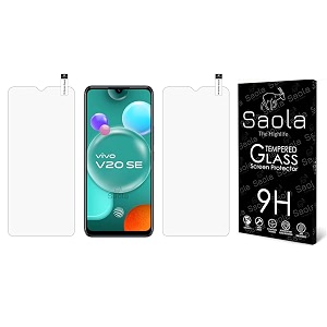 saola 9h clear tempered glass for vivo v20 pro pack of 2 with free installation kit full screen coverage - 644 inch