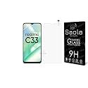 Saola® 9H Tempered Glass For Realme C33 (Pack Of 1) with Free Installation Kit. Full screen Coverage. Free Replacement If Received Damaged - 6.5 inch