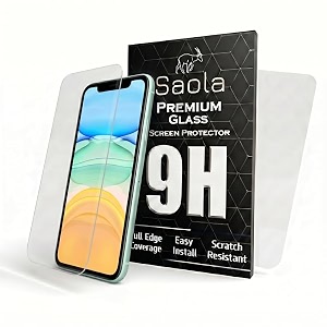 saola crystal clear screen protector for apple iphone 11 pro  9h tempered glass smooth touch full coverage case friendly 2-step installation kit  quick amp easy application pack of 2