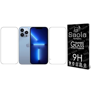 saola crystal clear screen protector for apple iphone 13 pro  9h tempered glass smooth touch full coverage case friendly 2-step installation kit  quick amp easy application pack of 2