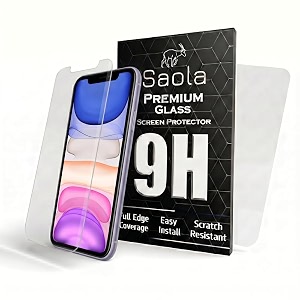 saola crystal clear screen protector for apple iphone 11  9h tempered glass smooth touch full coverage case friendly 2-step installation kit  quick amp easy application pack of 2