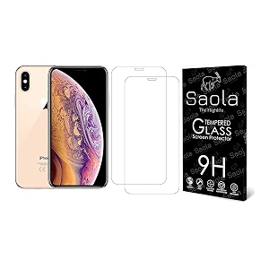 saola crystal clear screen protector for apple iphone xs  9h tempered glass smooth touch full coverage case friendly 2-step installation kit  quick amp easy application pack of 2