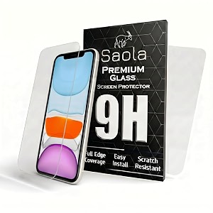 saola crystal clear screen protector for apple iphone 11 pro max  9h tempered glass smooth touch full coverage case friendly 2-step installation kit  quick amp easy application pack of 2