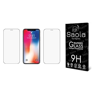 saola crystal clear screen protector for apple iphone x  9h tempered glass smooth touch full coverage case friendly 2-step installation kit  quick amp easy application pack of 2
