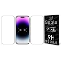 Saola Crystal Clear Screen Protector for Apple iPhone 14 Pro | 9H Tempered Glass, Smooth Touch, Full Coverage, Case Friendly, 2-Step Installation Kit | Quick &amp; Easy Application (Pack of 2)