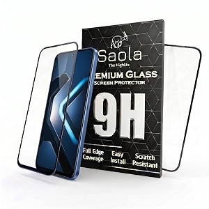 saola crystal clear screen protector for infinix gt 30  9h tempered glass smooth touch full coverage case friendly 2-step installation kit  quick amp easy application pack of 2