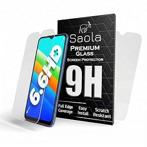 saola crystal clear screen protector for infinix 6 hd  9h tempered glass smooth touch full coverage case friendly 2-step installation kit  quick amp easy application pack of 2