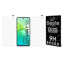 Saola Crystal Clear Screen Protector for Infinix Smart 10 | 9H Tempered Glass, Smooth Touch, Full Coverage, Case Friendly, 2-Step Installation Kit | Quick &amp; Easy Application (Pack of 2)