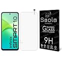 Saola Crystal Clear Screen Protector for Infinix Smart 10 | 9H Tempered Glass, Smooth Touch, Full Coverage, Case Friendly, 2-Step Installation Kit | Quick &amp; Easy Application (Pack of 1)