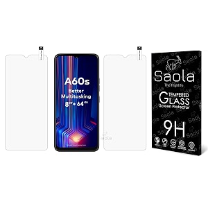 saola crystal clear screen protector for itel a60s  9h tempered glass smooth touch full coverage case friendly 2-step installation kit  quick amp easy application pack of 2