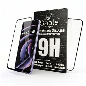 saola crystal clear screen protector for lava blaze 2 5g  9h tempered glass smooth touch full coverage case friendly 2-step installation kit  quick amp easy application pack of 1