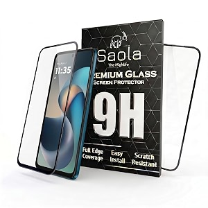 saola crystal clear screen protector for motorola g57 power 5g  9h tempered glass smooth touch full coverage case friendly 2-step installation kit  quick amp easy application pack of 2