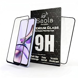 saola crystal clear screen protector for motorola g13  9h tempered glass smooth touch full coverage case friendly 2-step installation kit  quick amp easy application pack of 1