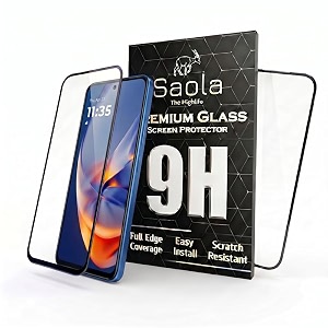 saola crystal clear screen protector for motorola edge 50 neo 5g  9h tempered glass smooth touch full coverage case friendly 2-step installation kit  quick amp easy application pack of 1