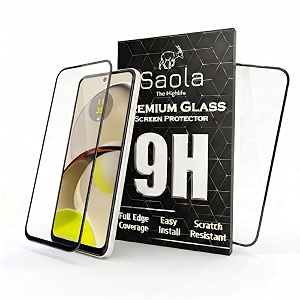 saola crystal clear screen protector for motorola g14  9h tempered glass smooth touch full coverage case friendly 2-step installation kit  quick amp easy application pack of 1