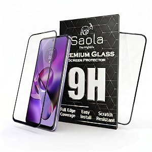 saola crystal clear screen protector for motorola g64  9h tempered glass smooth touch full coverage case friendly 2-step installation kit  quick amp easy application pack of 2