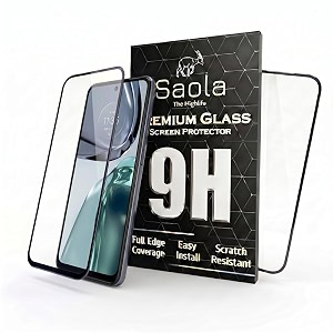 saola crystal clear screen protector for motorola g62 5g  9h tempered glass smooth touch full coverage case friendly 2-step installation kit  quick amp easy application pack of 1
