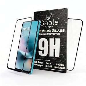 saola crystal clear screen protector for motorola g67 power  9h tempered glass smooth touch full coverage case friendly 2-step installation kit  quick amp easy application pack of 2